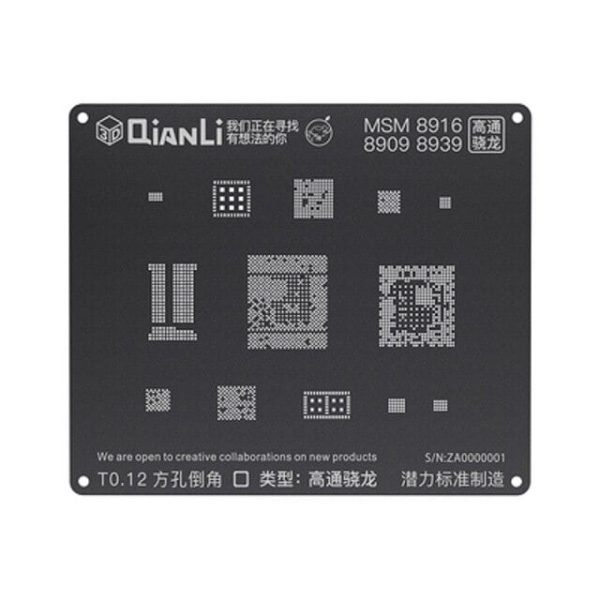 Qianli iBlack 3D BGA Reballing Stencil Kit for Android Qualcomm EMMC DDR MTK 6582 MSM8916