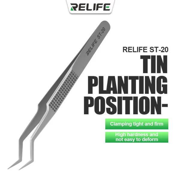 RELIFE ST 20 3D Tweezers High Precision Flying Line Super Hard Tweezer for Planting Tin IC