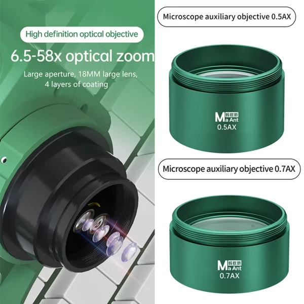 MaAnt 0 5X 0 7X Barlow Lens Microscope Camera Lens Super Widefield Assisted Auxiliary Len Crisp 1